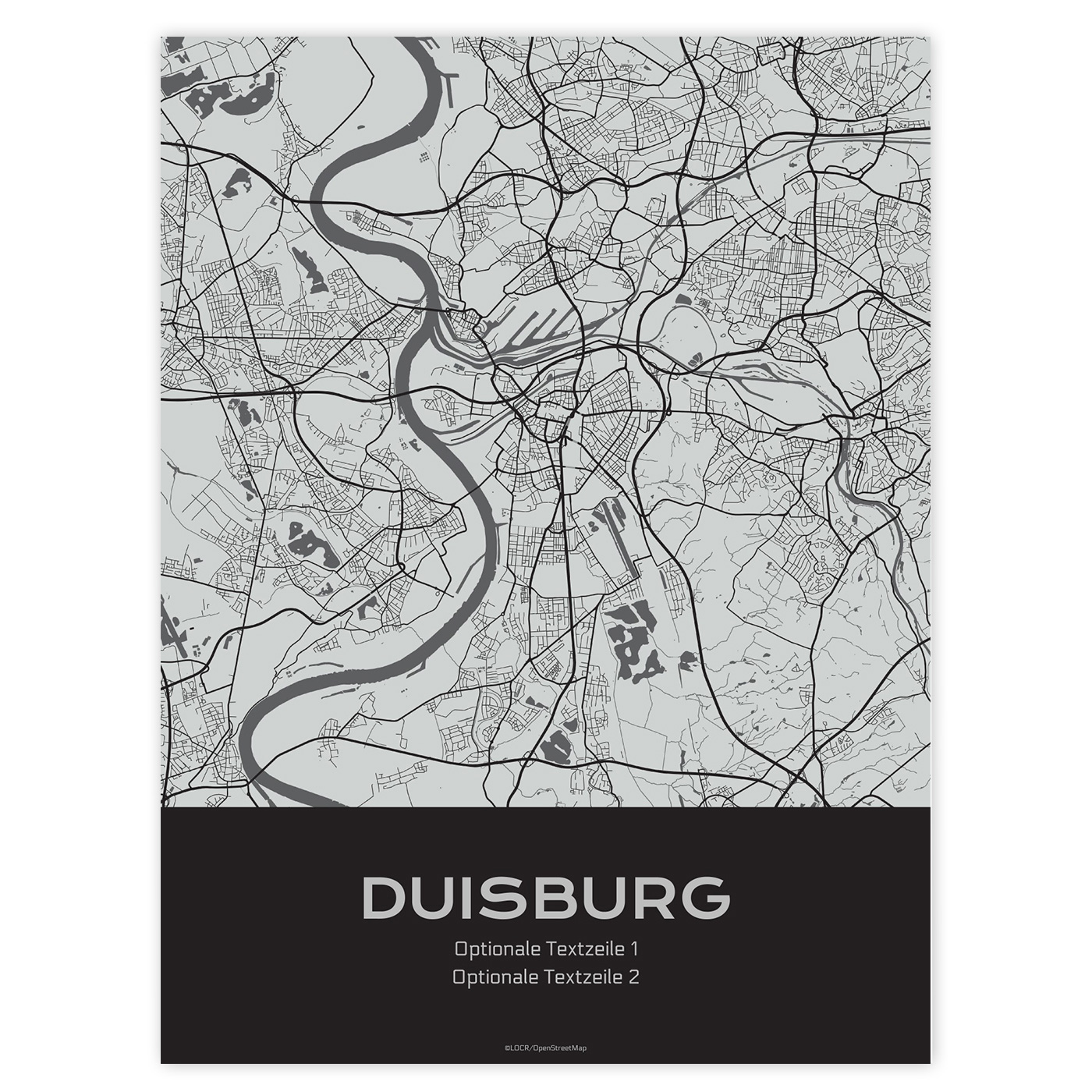 Poster Stadtkarte "Duisburg"