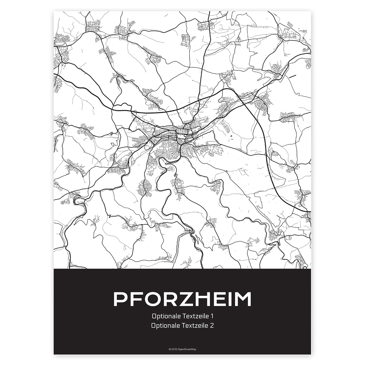 Poster Stadtkarte "Pforzheim"