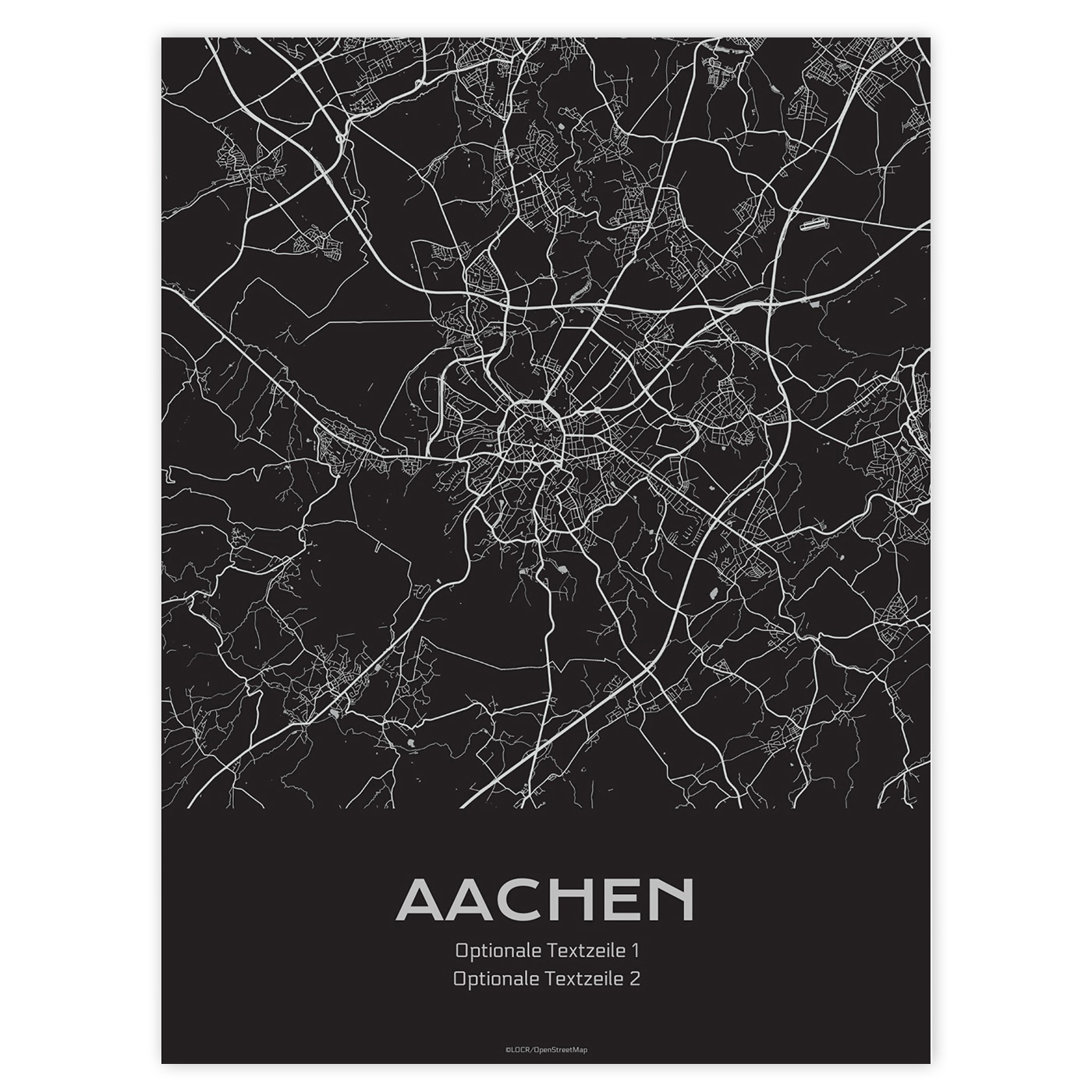 Poster Stadtkarte "Aachen"