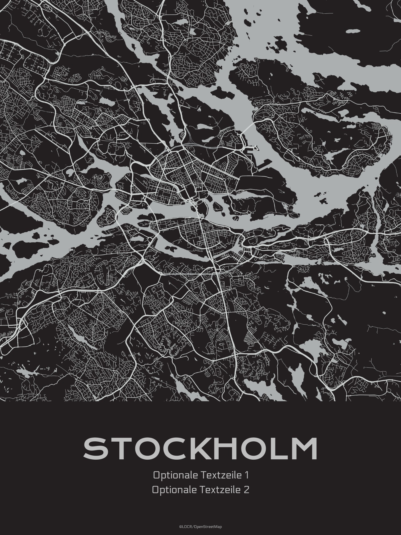 Poster Stadtkarte "Stockholm"