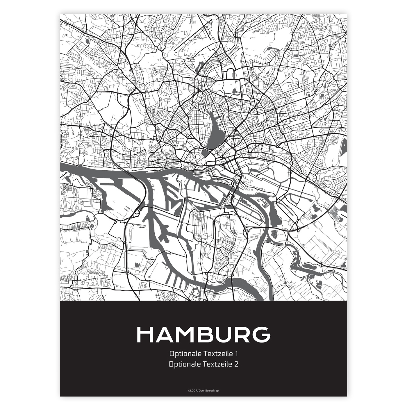 Poster Stadtkarte "Hamburg"