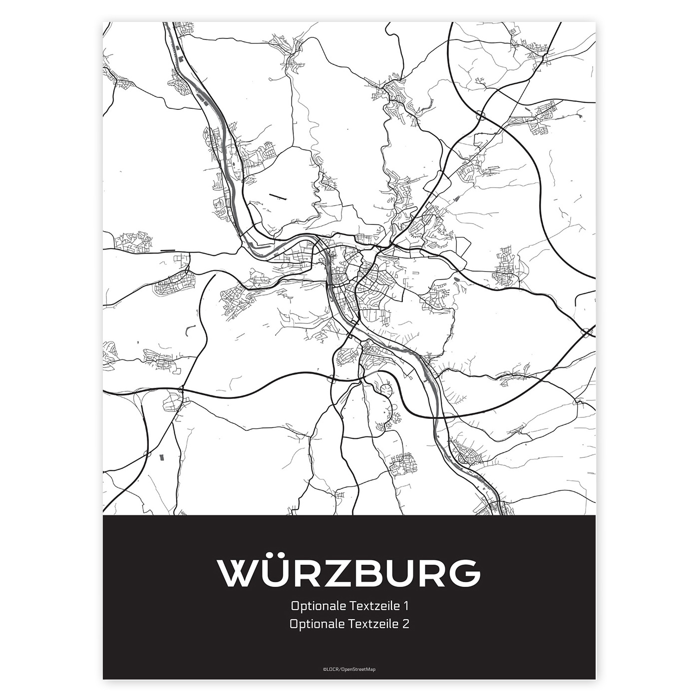 Poster Stadtkarte "Würzburg"