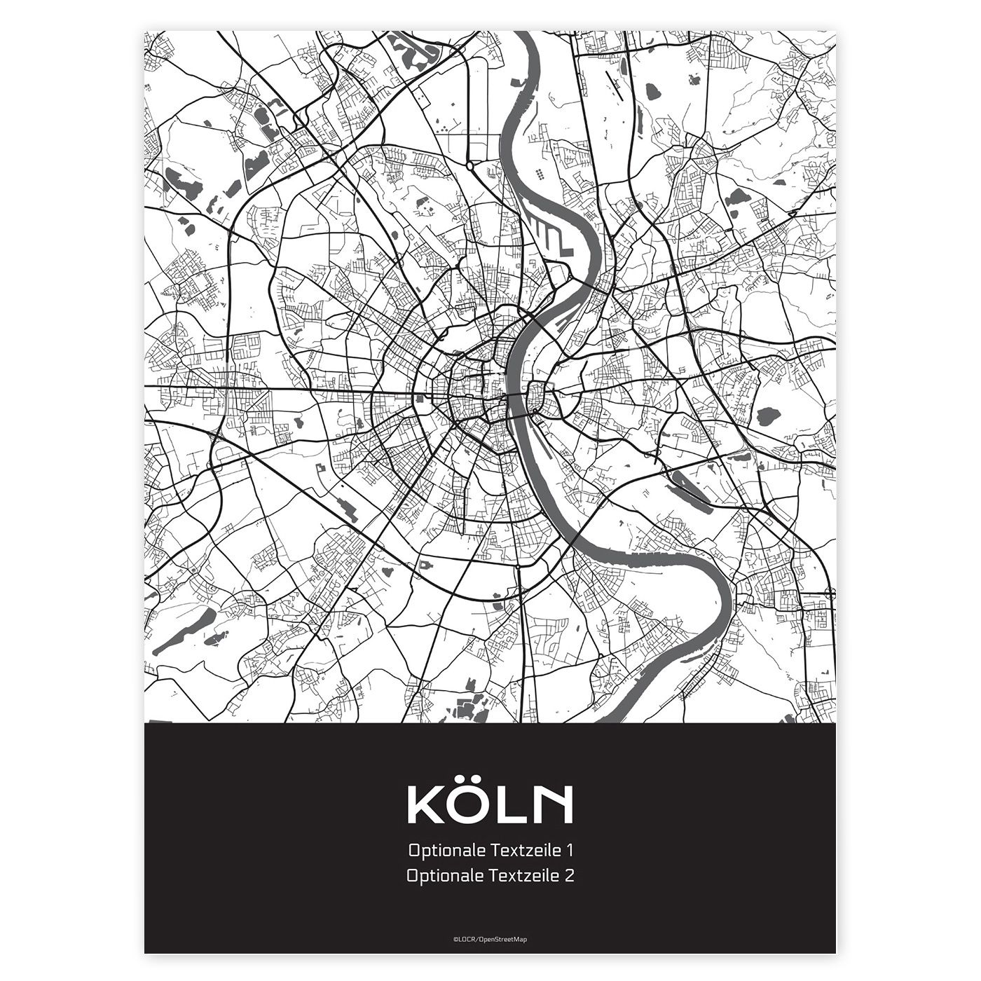 Poster Stadtkarte "Köln"