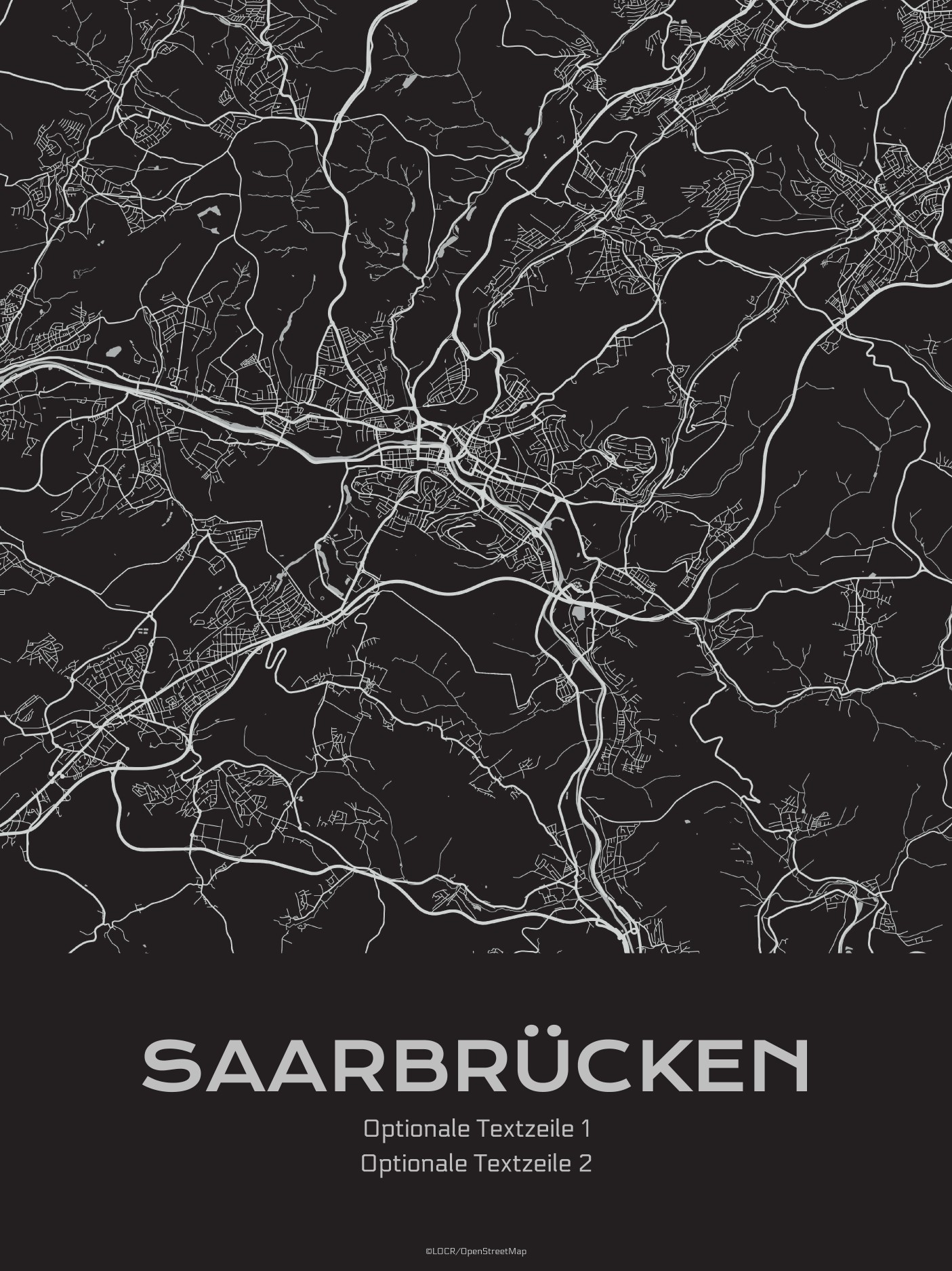 Poster Stadtkarte "Saarbrücken"