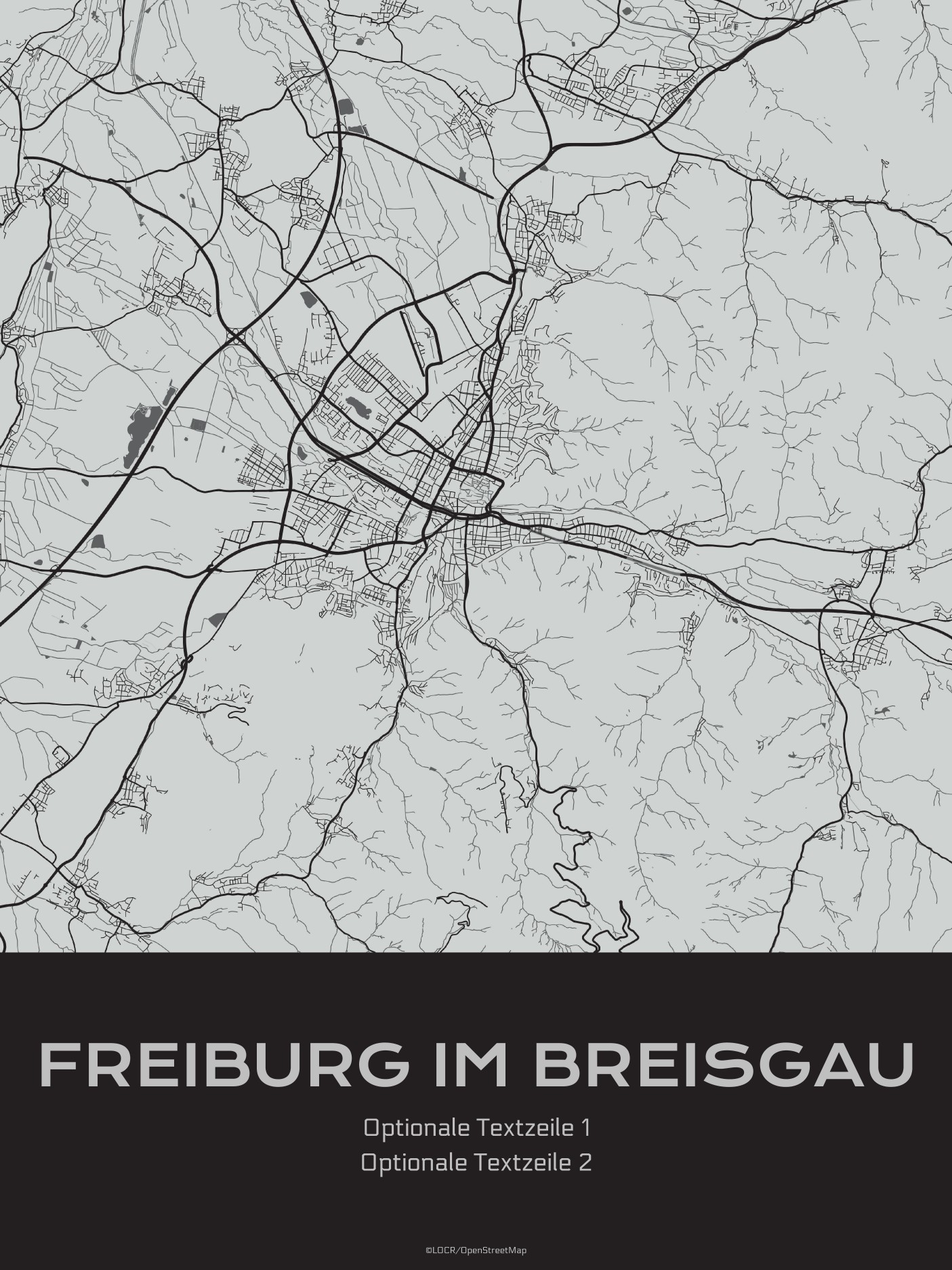 Poster Stadtkarte "Freiburg"