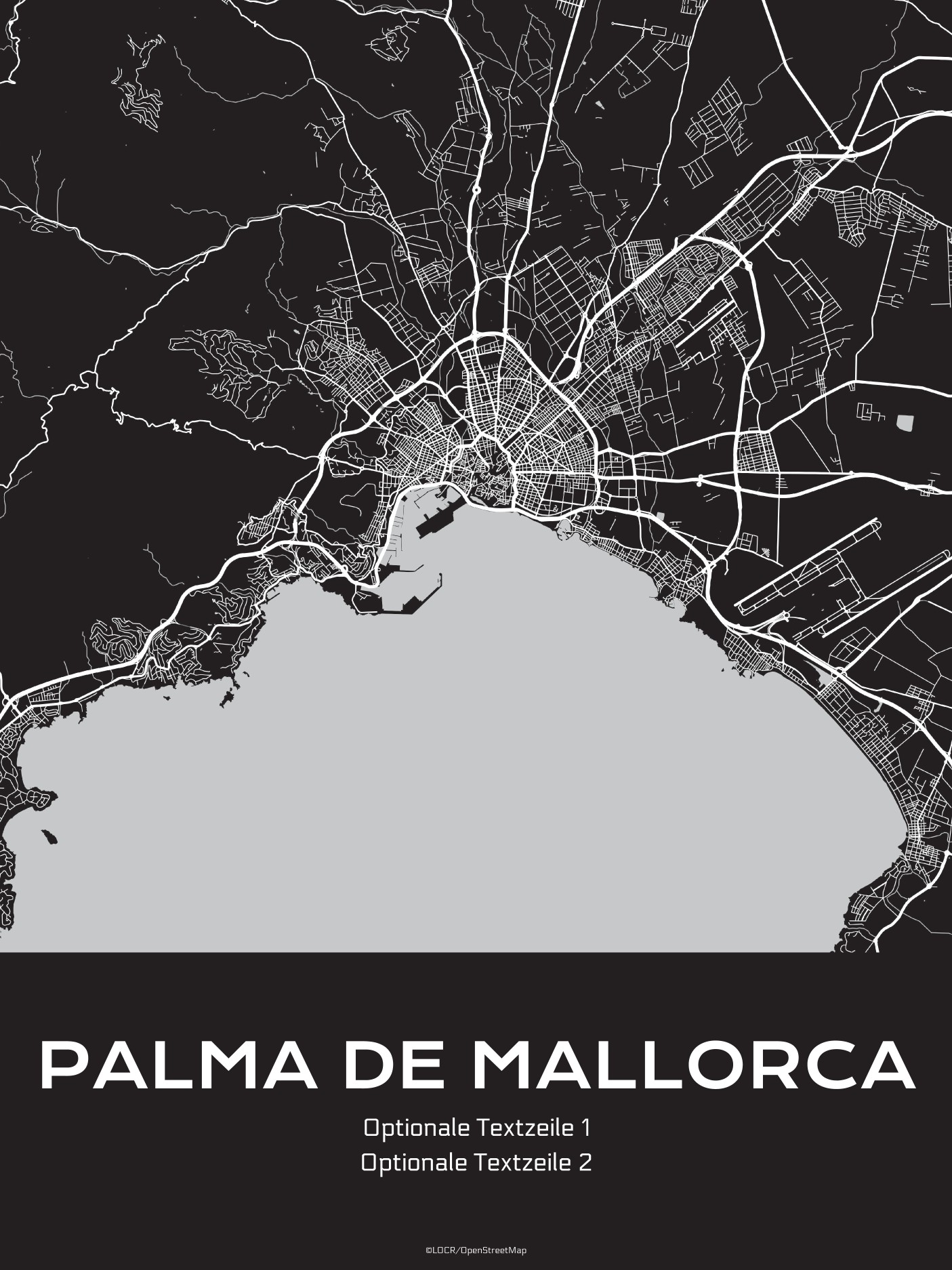 Poster Stadtkarte "Palma de Mallorca"