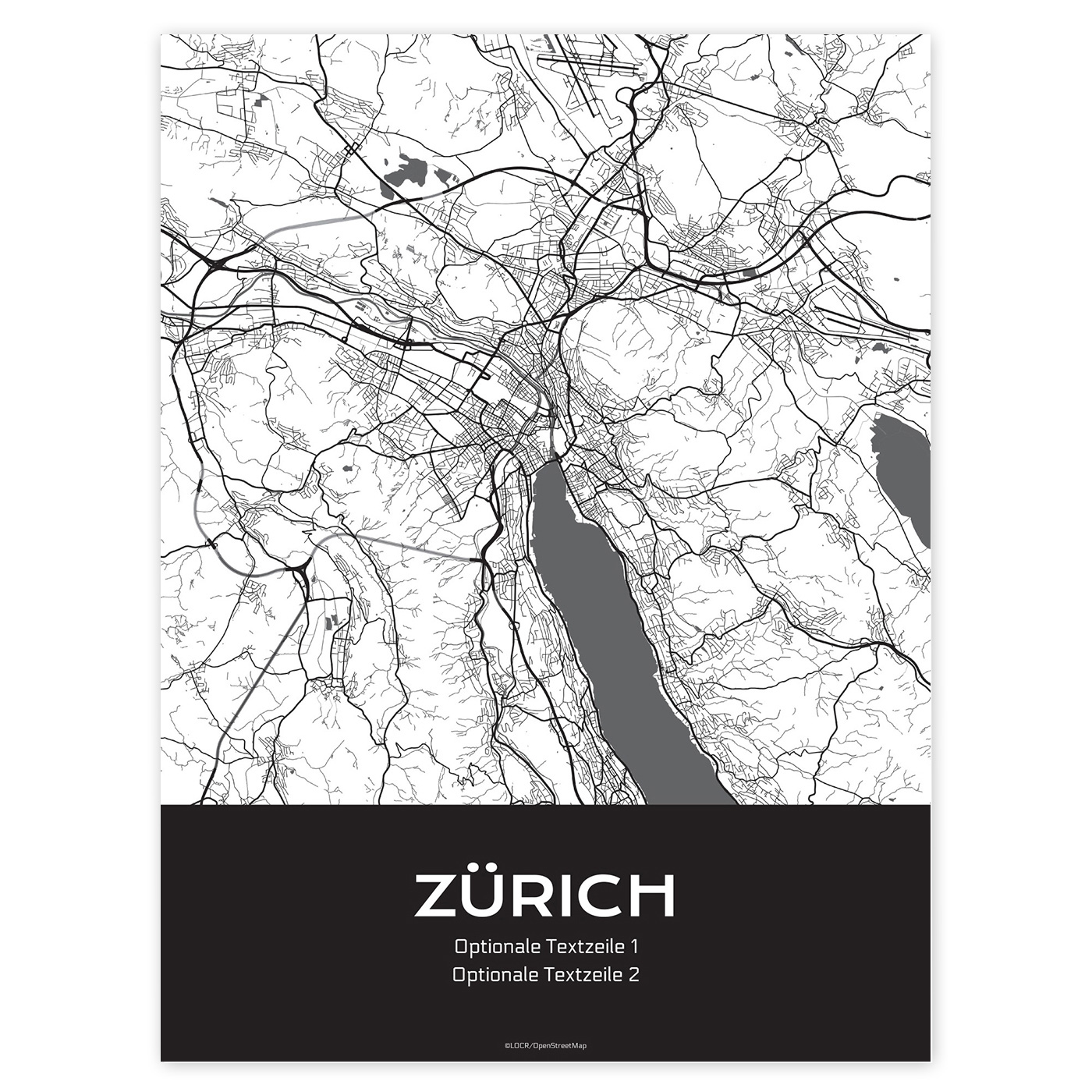 Poster Stadtkarte "Zürich"