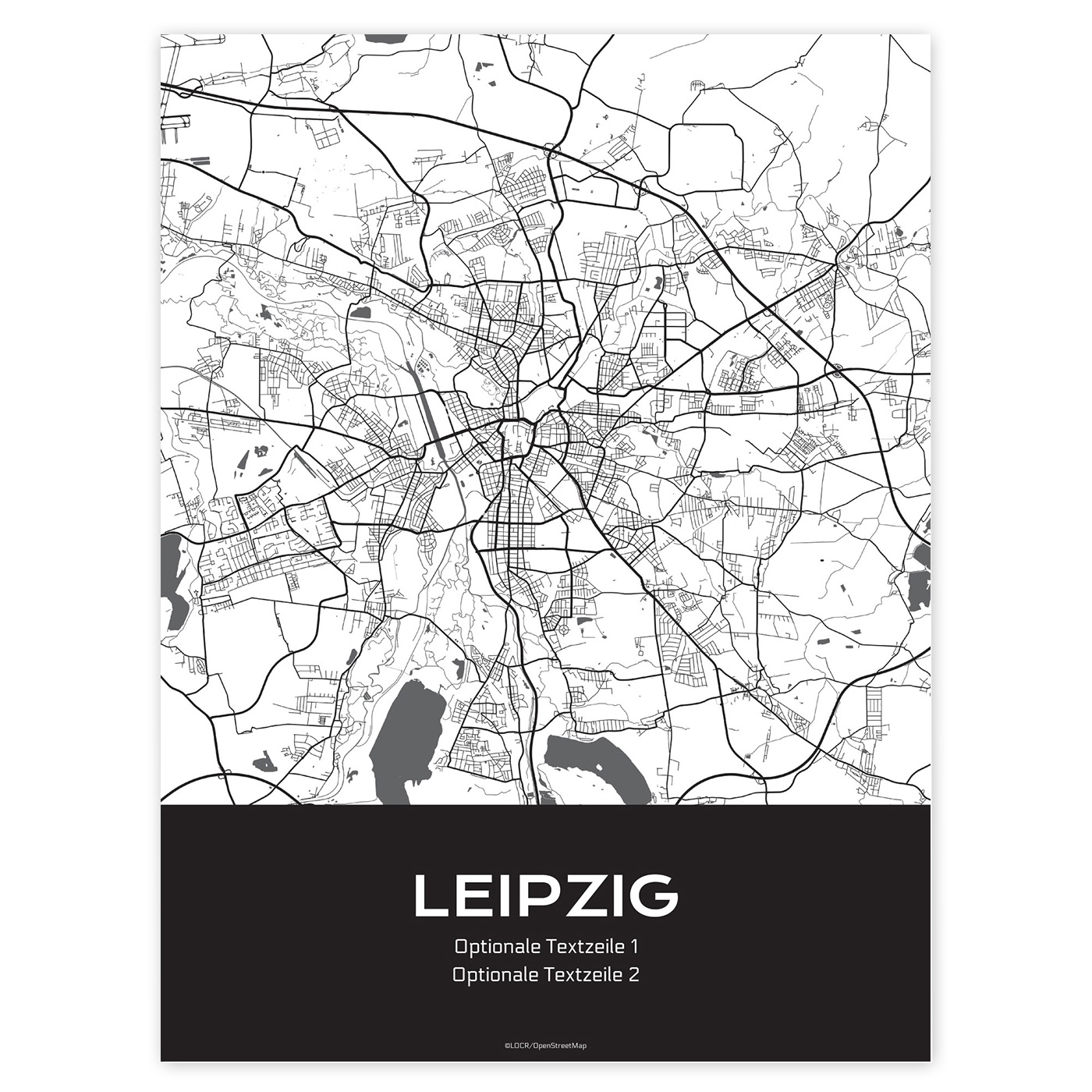 Poster Stadtkarte "Leipzig"