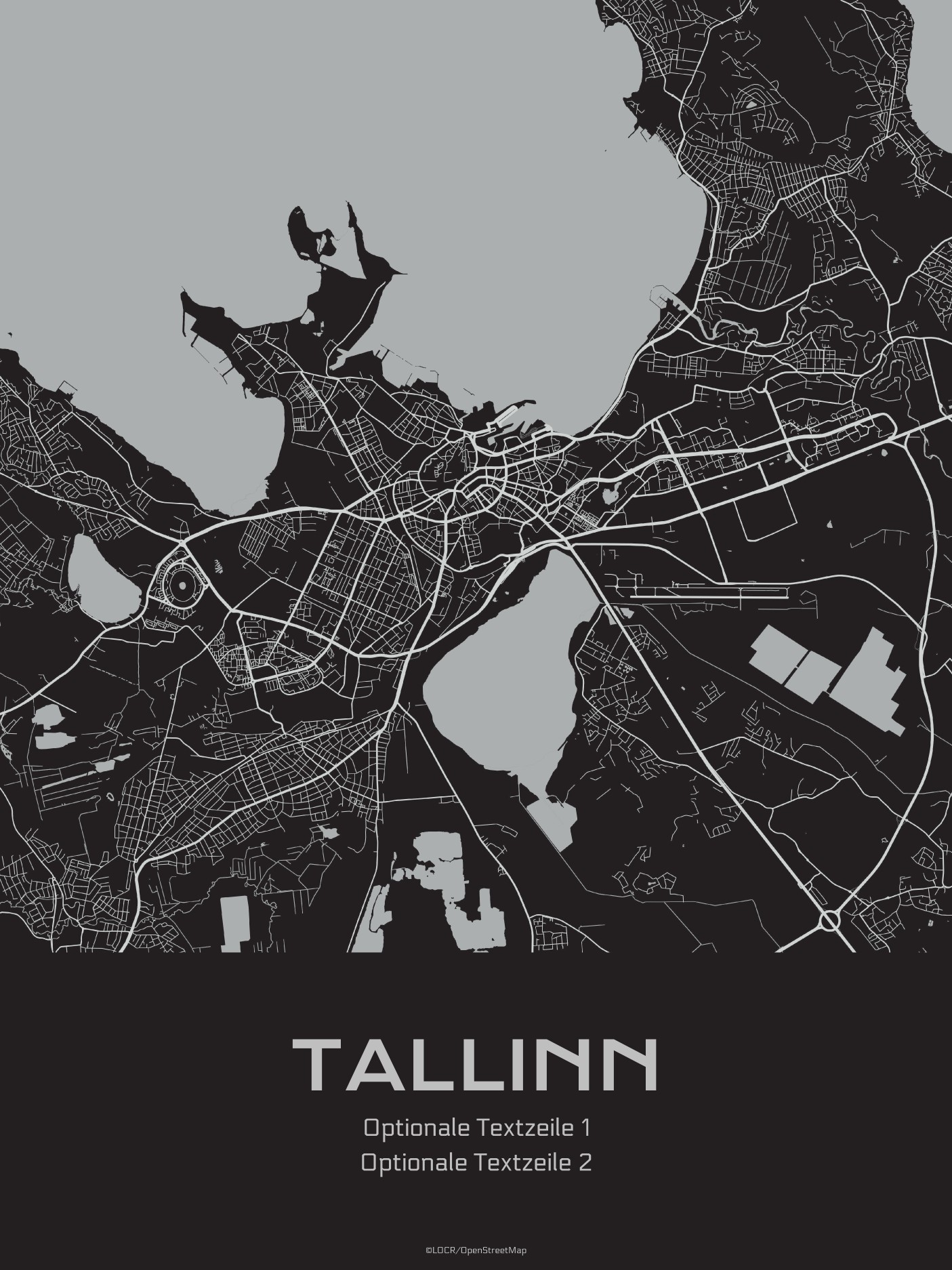Poster Stadtkarte "Tallin"