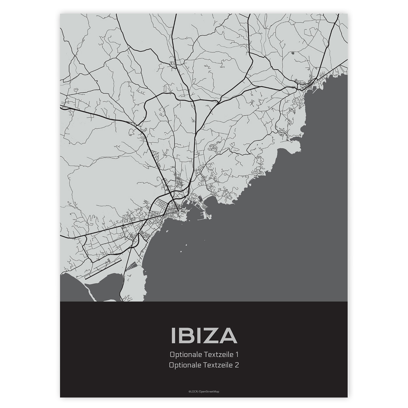 Poster Stadtkarte "Ibiza"