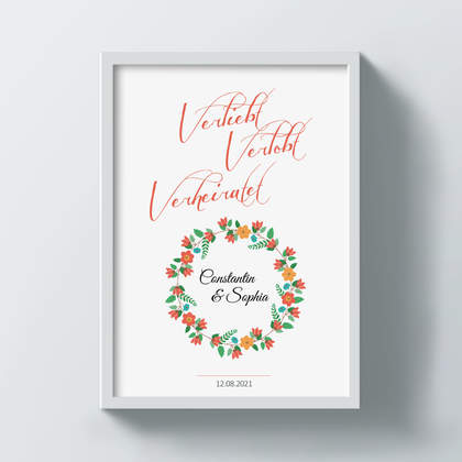 Poster A3 "verliebt, verlobt, verheiratet"