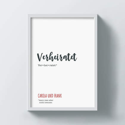 Poster A3 "verheiratet"