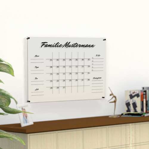 Wandkalender im Querformat "Familienkalender Monat" aus Acrylglas