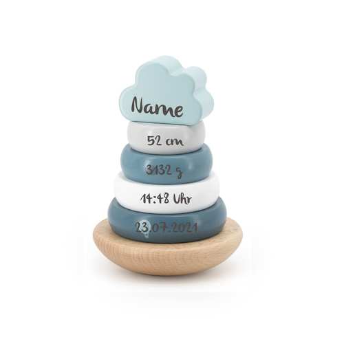 Stapelturm aus Holz in Mint