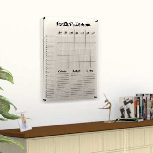 Wandkalender im Hochformat "Monatsplaner" aus Acrylglas